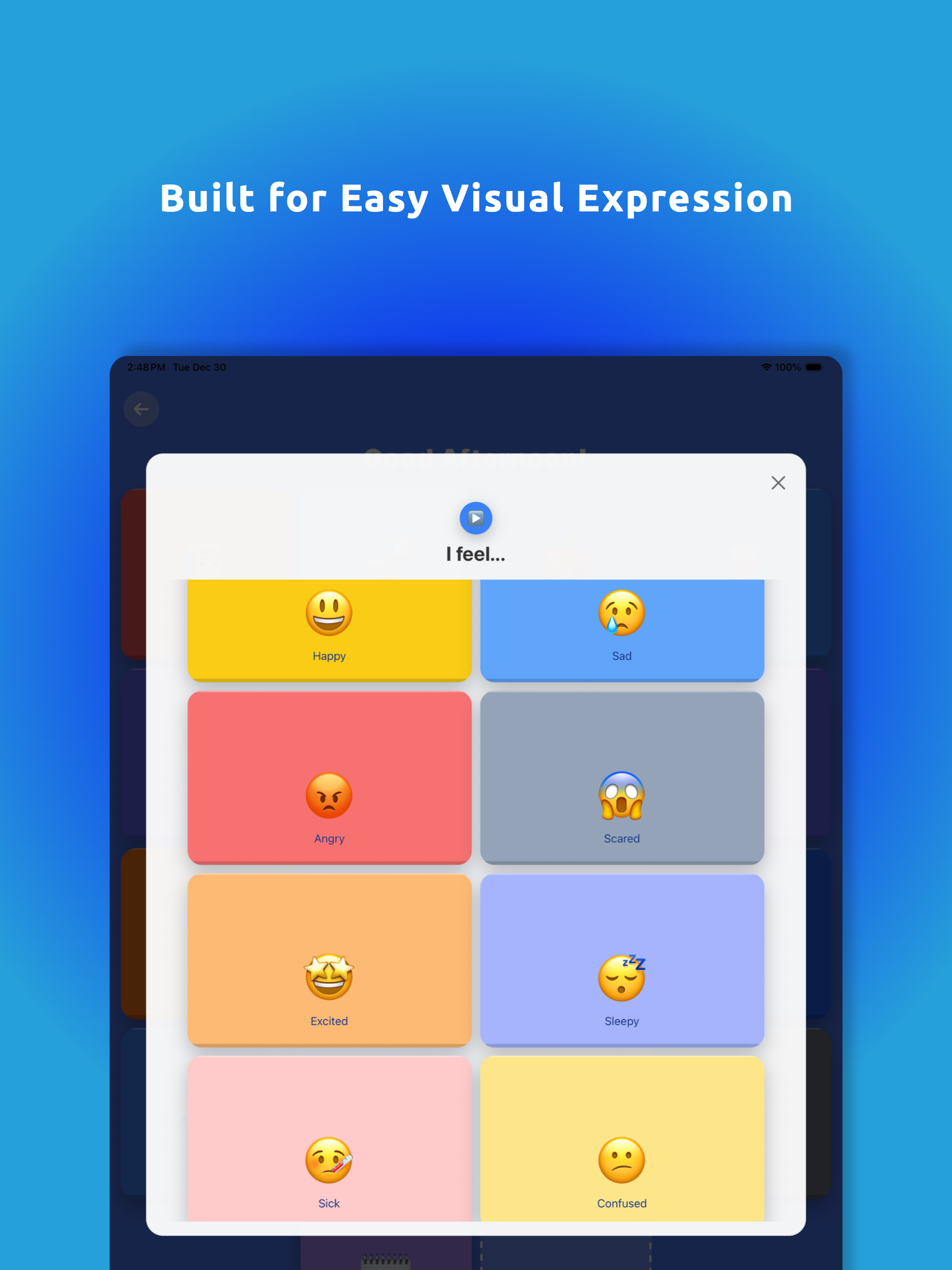 Emotions Popup Screen